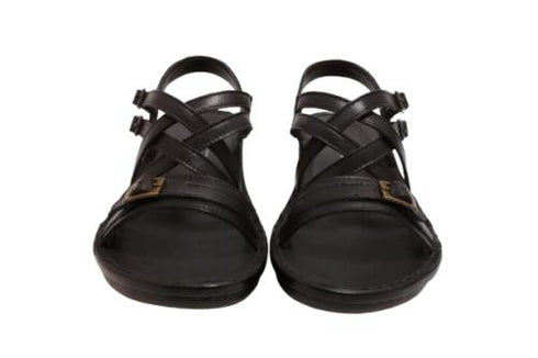 【インコルジェ 8824 ブラック】ダブルクロスべっぴんサンダル